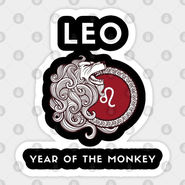 LEO / Year of the MONKEY Sticker by KadyMageInk